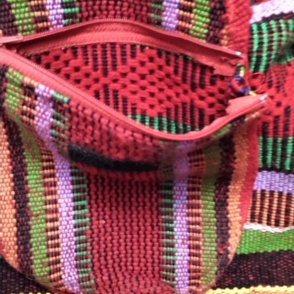Woven Drawstring Boho Bag Rasta Back Pack - Picture 5 of 6